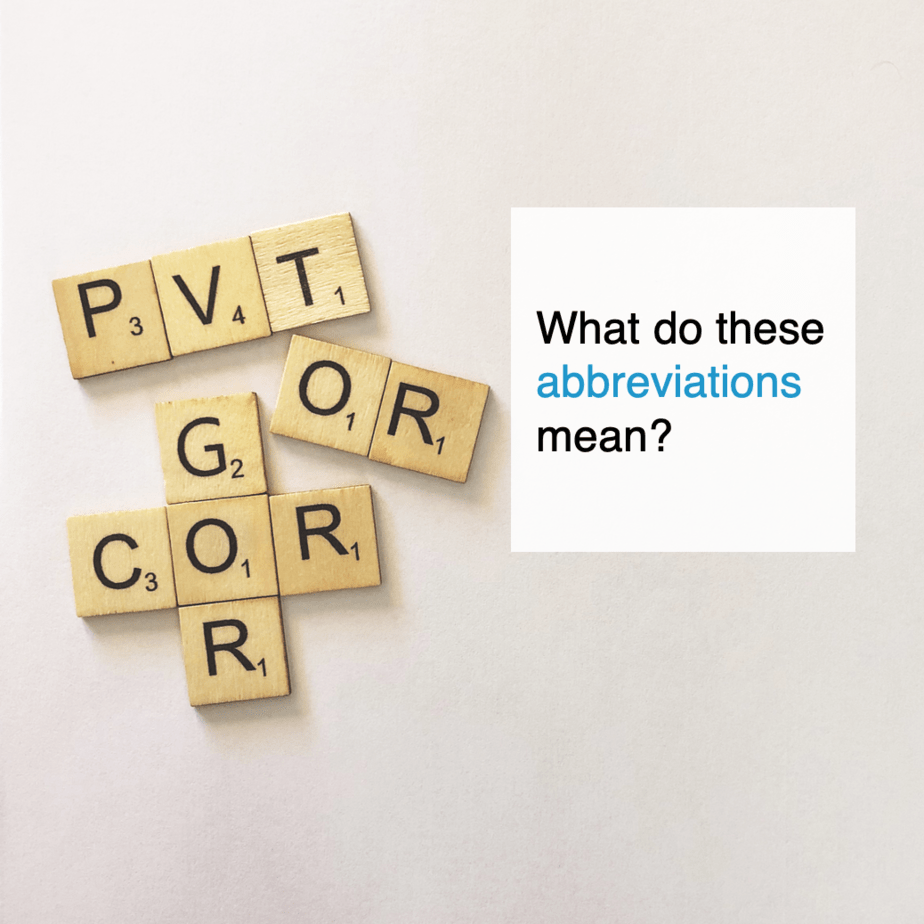 PVT, OR, OC, COR and GOR: what do these abbreviations mean?